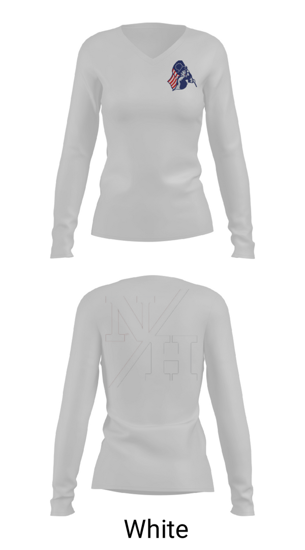 Women's Long Sleeve Vneck Shirt, Nathan Hale High School Baseball, Baseball, Teamtime, Team time, sublimation, custom sports apparel, team uniforms, spirit wear, spiritwear, sports uniforms, custom shirts, team store, custom team store, fundraiser sports, apparel fundraiser