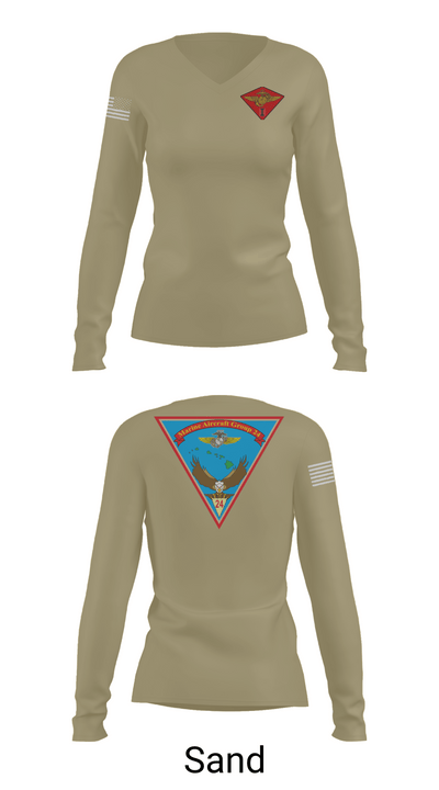 Marine Air Group 24 32391498 Women's Long Sleeve V-neck Shirt -1 97