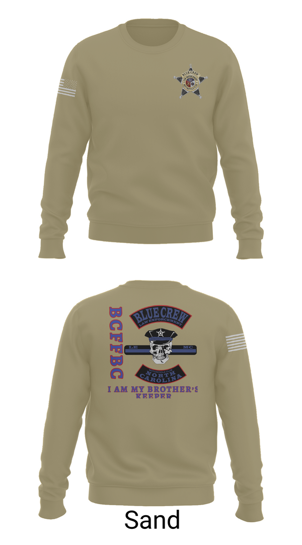 Crew Neck Sweatshirt, Bluecrew law enforcement motorcycle club, , Teamtime, Team time, sublimation, custom sports apparel, team uniforms, spirit wear, spiritwear, sports uniforms, custom shirts, team store, custom team store, fundraiser sports, apparel fundraiser