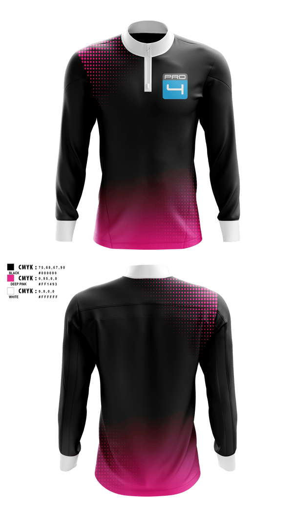 Quarter Zip Jacket, Pro 4, , Teamtime, Team time, sublimation, custom sports apparel, team uniforms, spirit wear, spiritwear, sports uniforms, custom shirts, team store, custom team store, fundraiser sports, apparel fundraiser