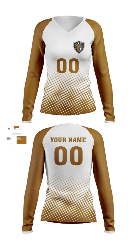 Women's Long Sleeve Vneck Shirt, Italy High School Volleyball, Women's Volleyball, Teamtime, Team time, sublimation, custom sports apparel, team uniforms, spirit wear, spiritwear, sports uniforms, custom shirts, team store, custom team store, fundraiser sports, apparel fundraiser