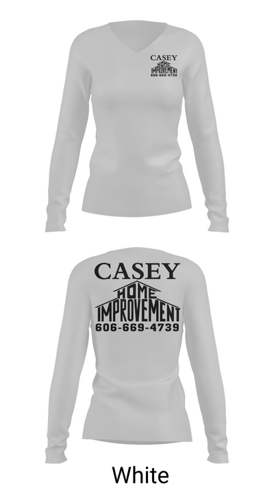 Casey home improvement 45702789 Women's Long Sleeve V-neck Shirt -1 16