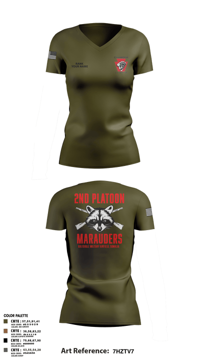 Charger Co. / 2-112th Infantry Battalion 37738588 Women's Short Sleeve V-neck Shirt - 50