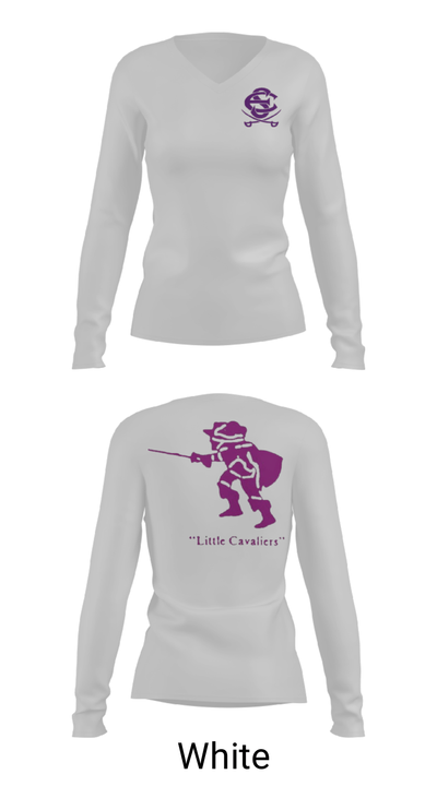 East Stroudsburg Cavaliers 35860494 Women's Long Sleeve V-neck Shirt - 16