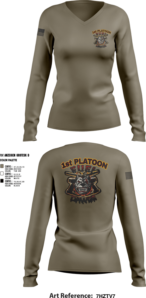 Womens Long Sleeve Vneck Shirt, Fuel Dawgs, Army, Teamtime, Team time, sublimation, custom sports apparel, team uniforms, spirit wear, spiritwear, sports uniforms, custom shirts, team store, custom team store, fundraiser sports, apparel fundraiser