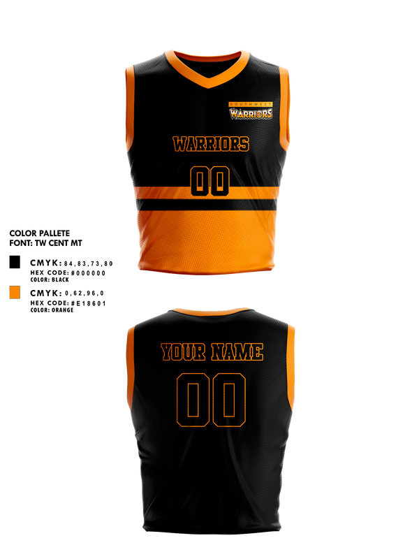 Mens Basketball Jersey, Southwest Warriors Basketball, Spirit Store, Teamtime, Team time, sublimation, custom sports apparel, team uniforms, spirit wear, spiritwear, sports uniforms, custom shirts, team store, custom team store, fundraiser sports, apparel fundraiser