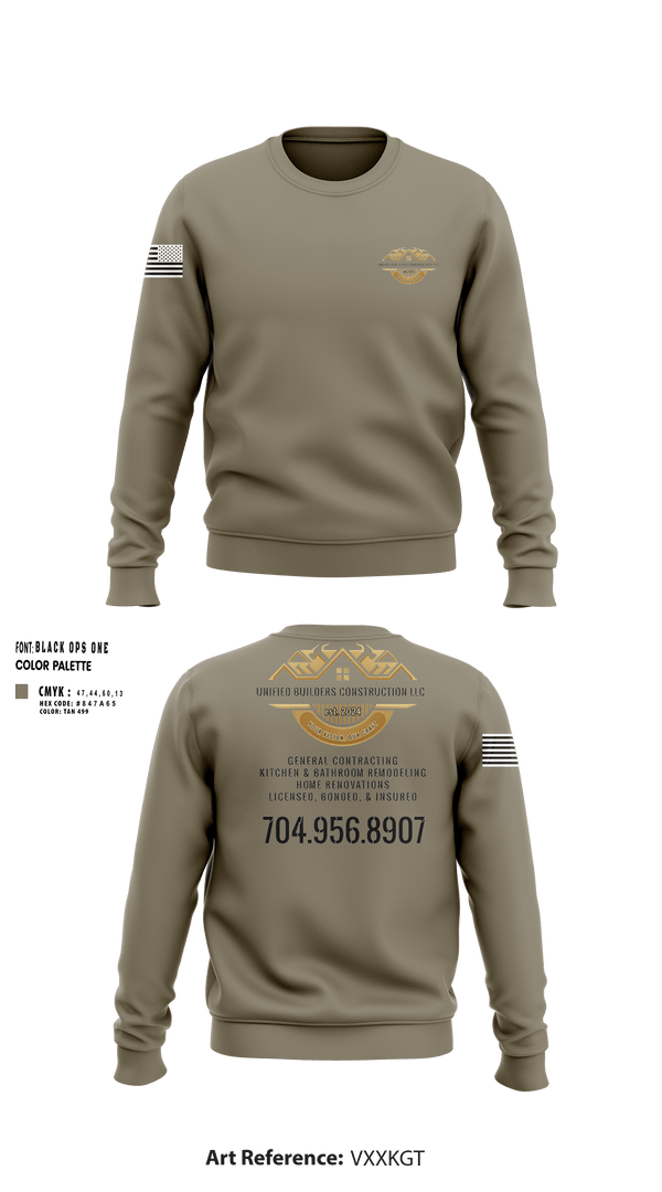 Crew Neck Sweatshirt, Unified Builders Construction LLC, , Teamtime, Team time, sublimation, custom sports apparel, team uniforms, spirit wear, spiritwear, sports uniforms, custom shirts, team store, custom team store, fundraiser sports, apparel fundraiser