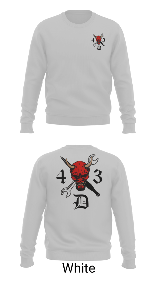 Crew Neck Sweatshirt, 4-3 DEMONS, Army, Teamtime, Team time, sublimation, custom sports apparel, team uniforms, spirit wear, spiritwear, sports uniforms, custom shirts, team store, custom team store, fundraiser sports, apparel fundraiser