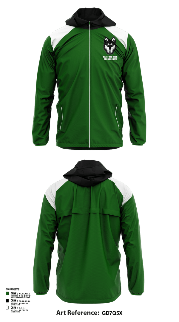 Windbreaker, Hartford High School Cheer, Cheer, Teamtime, Team time, sublimation, custom sports apparel, team uniforms, spirit wear, spiritwear, sports uniforms, custom shirts, team store, custom team store, fundraiser sports, apparel fundraiser