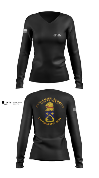 Womens Long Sleeve Vneck Shirt, HHT 102 CAV, , Teamtime, Team time, sublimation, custom sports apparel, team uniforms, spirit wear, spiritwear, sports uniforms, custom shirts, team store, custom team store, fundraiser sports, apparel fundraiser