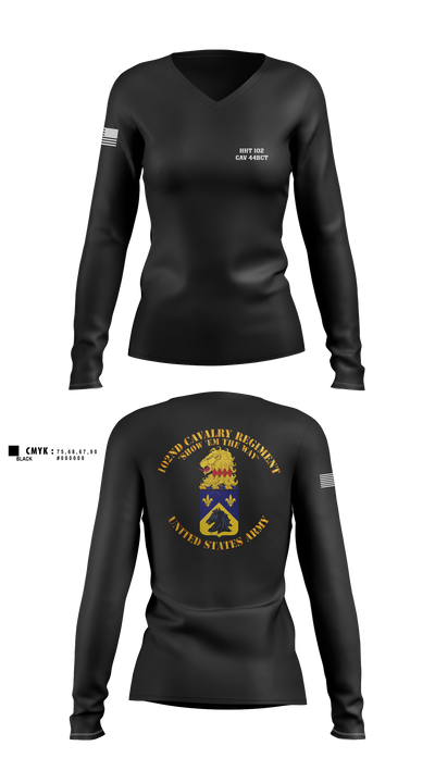 HHT 102 CAV 64031917 Women's Long Sleeve V-neck Shirt - 3