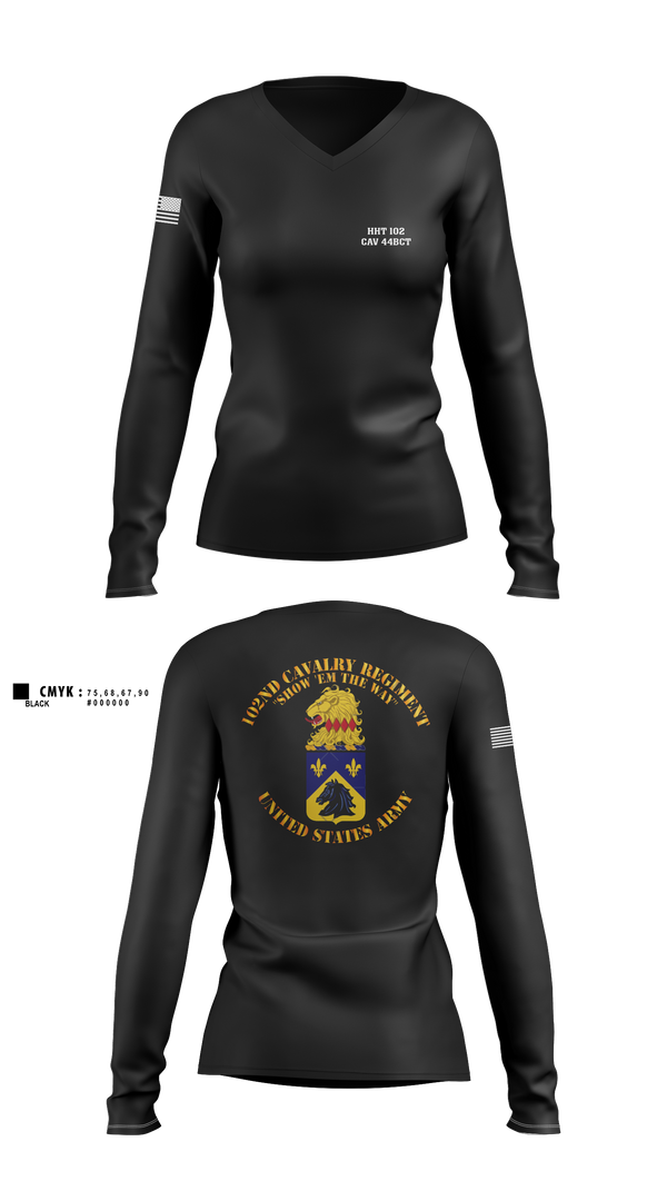 Womens Long Sleeve Vneck Shirt, HHT 102 CAV, , Teamtime, Team time, sublimation, custom sports apparel, team uniforms, spirit wear, spiritwear, sports uniforms, custom shirts, team store, custom team store, fundraiser sports, apparel fundraiser