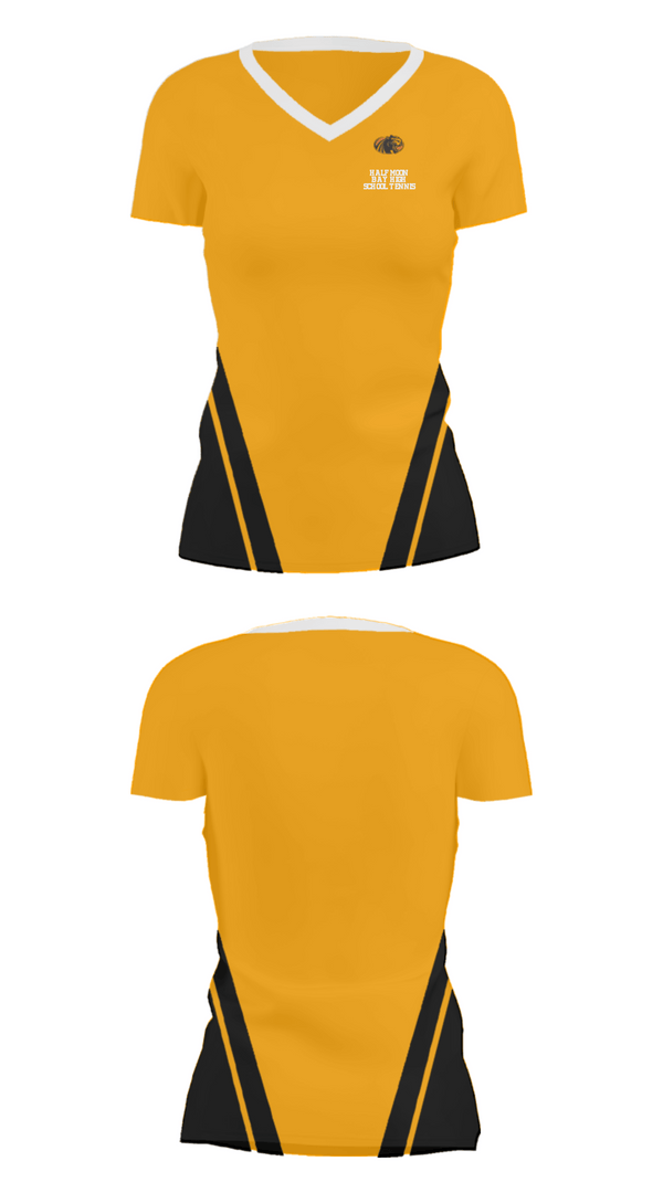 Women's Short Sleeve Vneck Shirt, Half Moon Bay High School Tennis, Tennis, Teamtime, Team time, sublimation, custom sports apparel, team uniforms, spirit wear, spiritwear, sports uniforms, custom shirts, team store, custom team store, fundraiser sports, apparel fundraiser