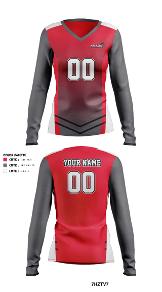 Women's Long Sleeve Vneck Shirt, Arcadia University Volleyball, Women's Volleyball, Teamtime, Team time, sublimation, custom sports apparel, team uniforms, spirit wear, spiritwear, sports uniforms, custom shirts, team store, custom team store, fundraiser sports, apparel fundraiser