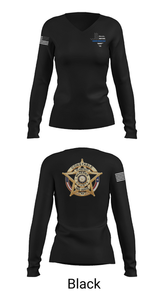 Womens Long Sleeve Vneck Shirt, Maverick County Constable PCT 4, , Teamtime, Team time, sublimation, custom sports apparel, team uniforms, spirit wear, spiritwear, sports uniforms, custom shirts, team store, custom team store, fundraiser sports, apparel fundraiser
