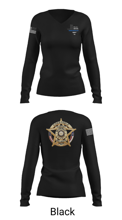 Maverick County Constable PCT 4 23255361 Women's Long Sleeve V-neck Shirt - 35