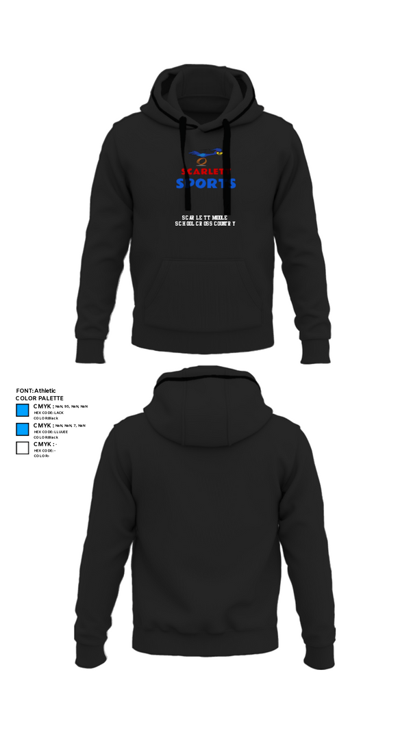 Hoodie, Scarlett Middle School Cross Country, Cross Country, Teamtime, Team time, sublimation, custom sports apparel, team uniforms, spirit wear, spiritwear, sports uniforms, custom shirts, team store, custom team store, fundraiser sports, apparel fundraiser