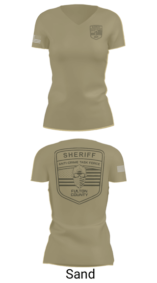 Womens Short Sleeve Vneck Shirt, Fulton County Anti-Crime Task Force, , Teamtime, Team time, sublimation, custom sports apparel, team uniforms, spirit wear, spiritwear, sports uniforms, custom shirts, team store, custom team store, fundraiser sports, apparel fundraiser