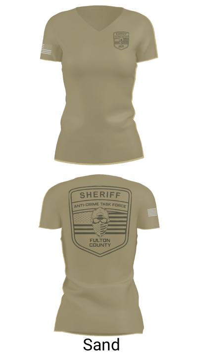 Fulton County Anti-Crime Task Force 27594594 Women's Short Sleeve V-neck Shirt - 84