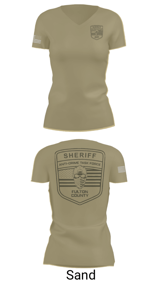 Womens Short Sleeve Vneck Shirt, Fulton County Anti-Crime Task Force, , Teamtime, Team time, sublimation, custom sports apparel, team uniforms, spirit wear, spiritwear, sports uniforms, custom shirts, team store, custom team store, fundraiser sports, apparel fundraiser