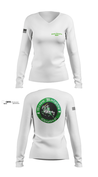 GREEN KNIGHTS MMC 40698411 Women's Long Sleeve V-neck Shirt - 2 (1)
