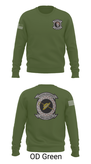 Crew Neck Sweatshirt, VMFA-332 The Moonlighters, Marines, Teamtime, Team time, sublimation, custom sports apparel, team uniforms, spirit wear, spiritwear, sports uniforms, custom shirts, team store, custom team store, fundraiser sports, apparel fundraiser