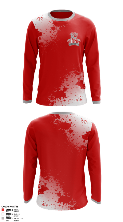 Ottumwa bulldogs 56232716 Long Sleeve Rash Guard Shirt - 1