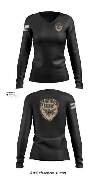 Women's Long Sleeve Vneck Shirt, Kemper County Sheriff’s Office, Police, Teamtime, Team time, sublimation, custom sports apparel, team uniforms, spirit wear, spiritwear, sports uniforms, custom shirts, team store, custom team store, fundraiser sports, apparel fundraiser