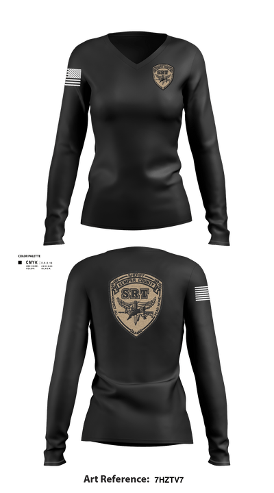 Kemper County Sheriff’s Office 63842297 Women's Long Sleeve V-neck Shirt - 3
