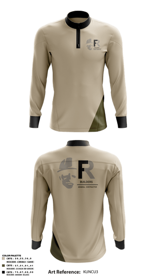 Quarter Zip Jacket, FR BUILDERS, , Teamtime, Team time, sublimation, custom sports apparel, team uniforms, spirit wear, spiritwear, sports uniforms, custom shirts, team store, custom team store, fundraiser sports, apparel fundraiser