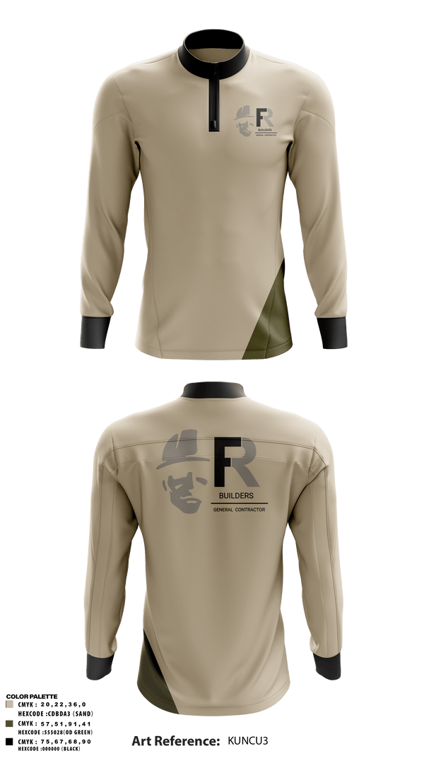 Quarter Zip Jacket, FR BUILDERS, , Teamtime, Team time, sublimation, custom sports apparel, team uniforms, spirit wear, spiritwear, sports uniforms, custom shirts, team store, custom team store, fundraiser sports, apparel fundraiser