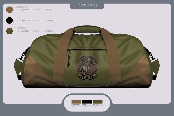 Duffle Bag, 332 ECS SCOS, Air Force, Teamtime, Team time, sublimation, custom sports apparel, team uniforms, spirit wear, spiritwear, sports uniforms, custom shirts, team store, custom team store, fundraiser sports, apparel fundraiser