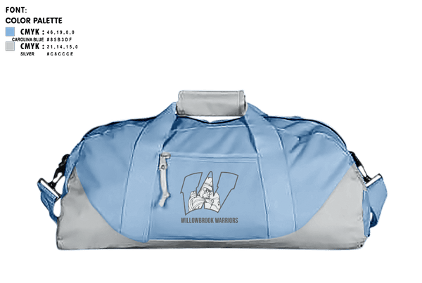 Duffle Bag, Willowbrook Warriors, Men's Soccer, Teamtime, Team time, sublimation, custom sports apparel, team uniforms, spirit wear, spiritwear, sports uniforms, custom shirts, team store, custom team store, fundraiser sports, apparel fundraiser