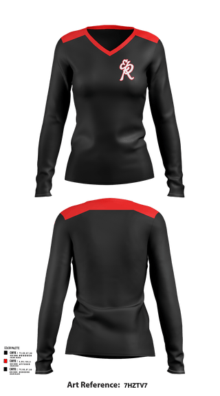 Womens Long Sleeve Vneck Shirt 1, El Rodeo, Baseball, Teamtime, Team time, sublimation, custom sports apparel, team uniforms, spirit wear, spiritwear, sports uniforms, custom shirts, team store, custom team store, fundraiser sports, apparel fundraiser