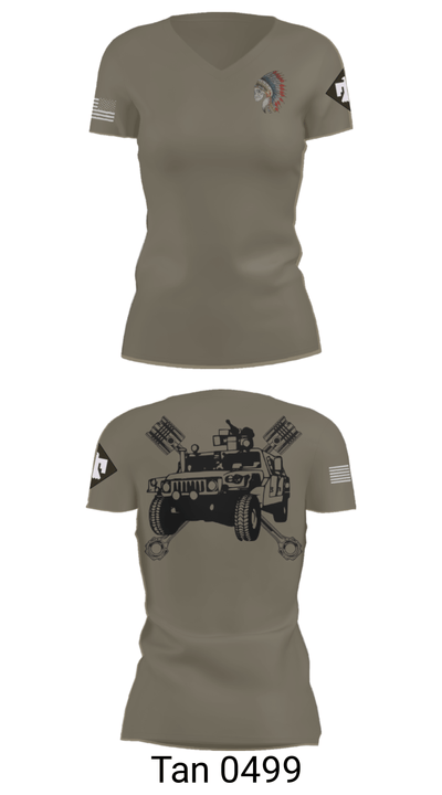 FMS 1, OKARNG 20204603 Women's Short Sleeve V-neck Shirt - 65