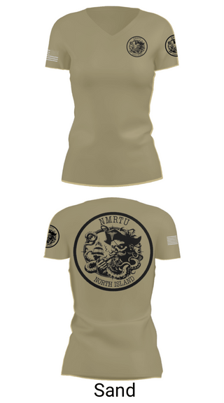 Women's Short Sleeve Vneck Shirt, USS MAKIN ISLAND, Navy, Teamtime, Team time, sublimation, custom sports apparel, team uniforms, spirit wear, spiritwear, sports uniforms, custom shirts, team store, custom team store, fundraiser sports, apparel fundraiser