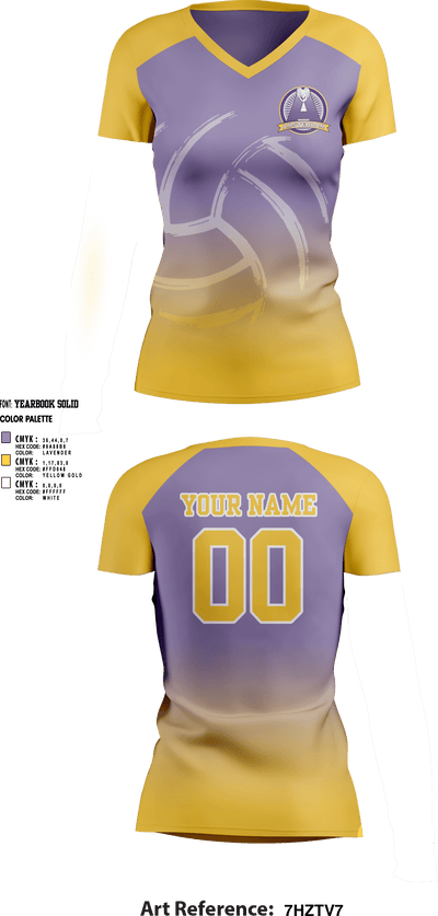 Amsterdam High School Volleyball 89487268 Women's Short Sleeve V-neck Shirt - 6