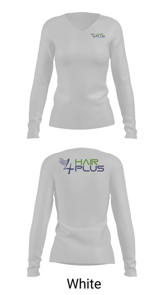 Womens Long Sleeve Vneck Shirt, 4Hair Plus, , Teamtime, Team time, sublimation, custom sports apparel, team uniforms, spirit wear, spiritwear, sports uniforms, custom shirts, team store, custom team store, fundraiser sports, apparel fundraiser