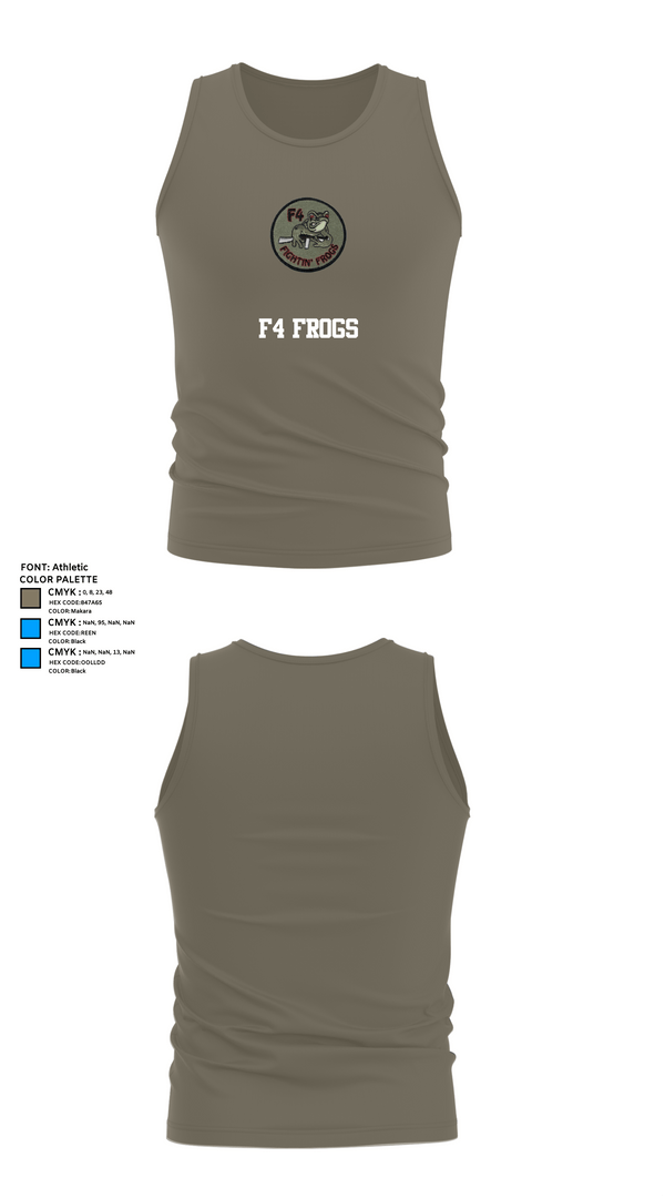 Tank Top, F4 Frogs, Army, Teamtime, Team time, sublimation, custom sports apparel, team uniforms, spirit wear, spiritwear, sports uniforms, custom shirts, team store, custom team store, fundraiser sports, apparel fundraiser