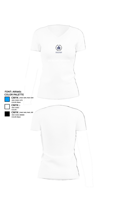 GCG BUILDING CONTRACTOR 38074769 Women's Short Sleeve V-neck Shirt - 18