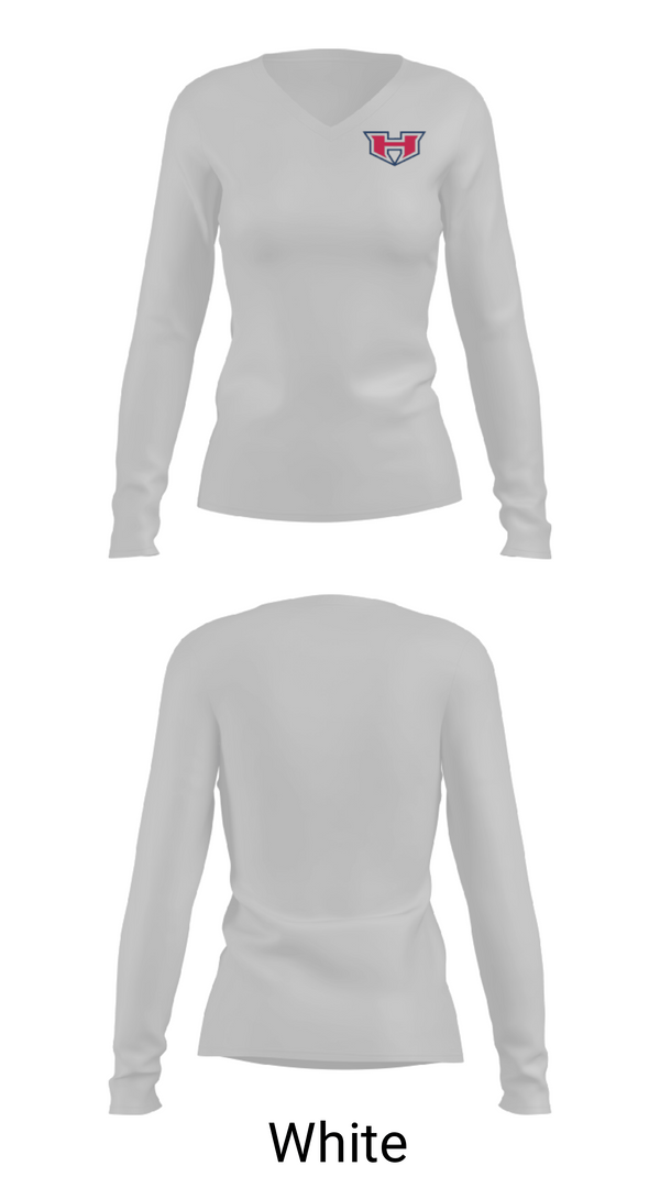 Women's Long Sleeve Vneck Shirt, White House Heritage High School Track, Track & Field, Teamtime, Team time, sublimation, custom sports apparel, team uniforms, spirit wear, spiritwear, sports uniforms, custom shirts, team store, custom team store, fundraiser sports, apparel fundraiser