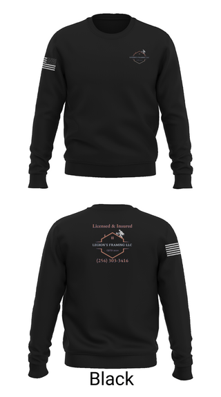 Crew Neck Sweatshirt, LEGION'S FRAMING LLC, , Teamtime, Team time, sublimation, custom sports apparel, team uniforms, spirit wear, spiritwear, sports uniforms, custom shirts, team store, custom team store, fundraiser sports, apparel fundraiser