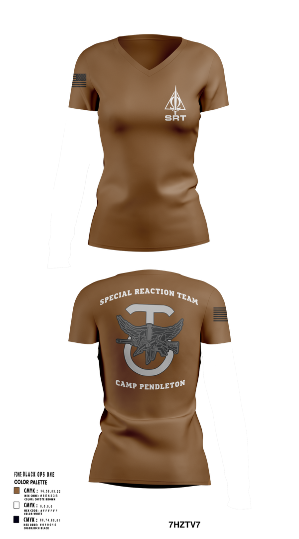 Womens Short Sleeve Vneck Shirt, Special Reaction Team, Marines, Teamtime, Team time, sublimation, custom sports apparel, team uniforms, spirit wear, spiritwear, sports uniforms, custom shirts, team store, custom team store, fundraiser sports, apparel fundraiser