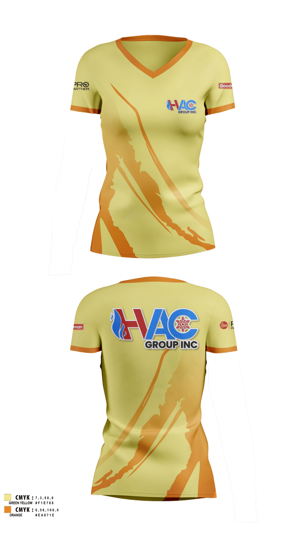 Womens Short Sleeve Vneck Shirt, HVAC group Inc, , Teamtime, Team time, sublimation, custom sports apparel, team uniforms, spirit wear, spiritwear, sports uniforms, custom shirts, team store, custom team store, fundraiser sports, apparel fundraiser