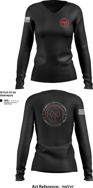 Womens Long Sleeve Vneck Shirt, Delta, Army, Teamtime, Team time, sublimation, custom sports apparel, team uniforms, spirit wear, spiritwear, sports uniforms, custom shirts, team store, custom team store, fundraiser sports, apparel fundraiser