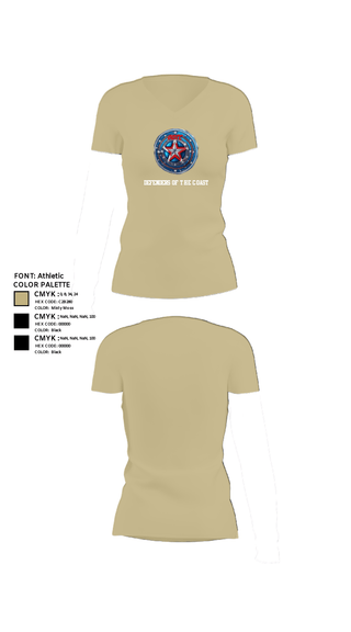 Womens Short Sleeve Vneck Shirt, Defenders of the Coast, Army, Teamtime, Team time, sublimation, custom sports apparel, team uniforms, spirit wear, spiritwear, sports uniforms, custom shirts, team store, custom team store, fundraiser sports, apparel fundraiser