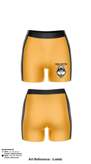 Women's Compression Shorts, Burlington High School Volleyball, Women's Volleyball, Teamtime, Team time, sublimation, custom sports apparel, team uniforms, spirit wear, spiritwear, sports uniforms, custom shirts, team store, custom team store, fundraiser sports, apparel fundraiser