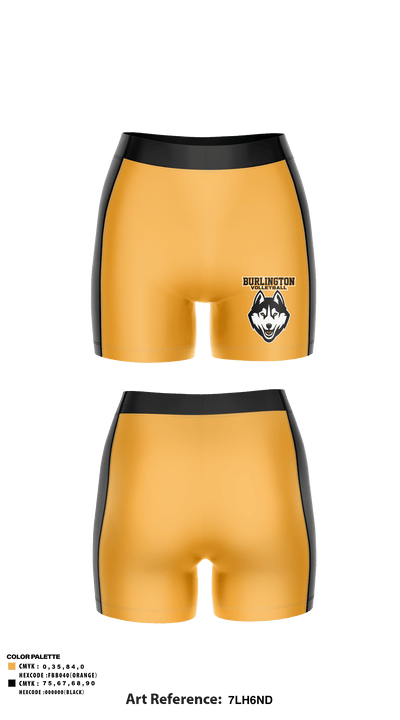 Burlington High School Volleyball 18764299 Women's Compression Shorts - 1
