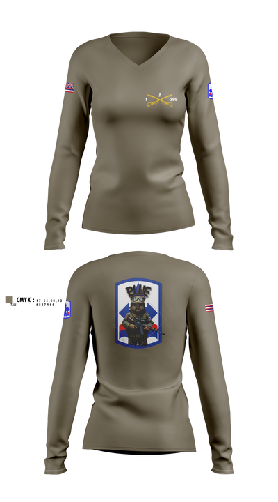 Blue Ewok Women's Long Sleeve V-neck Shirt - 4