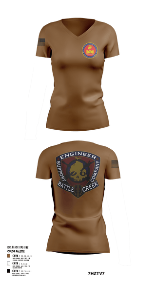 Womens Short Sleeve Vneck Shirt, 6th Engineer Support, Marines, Teamtime, Team time, sublimation, custom sports apparel, team uniforms, spirit wear, spiritwear, sports uniforms, custom shirts, team store, custom team store, fundraiser sports, apparel fundraiser